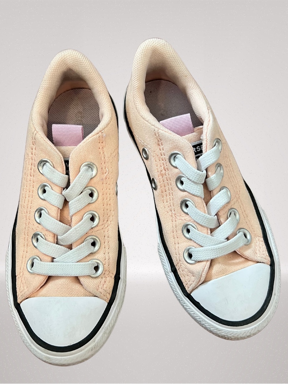 Converse Chuck Taylor All Star Girls Peach Butterfly Sneakers Youth Size 11